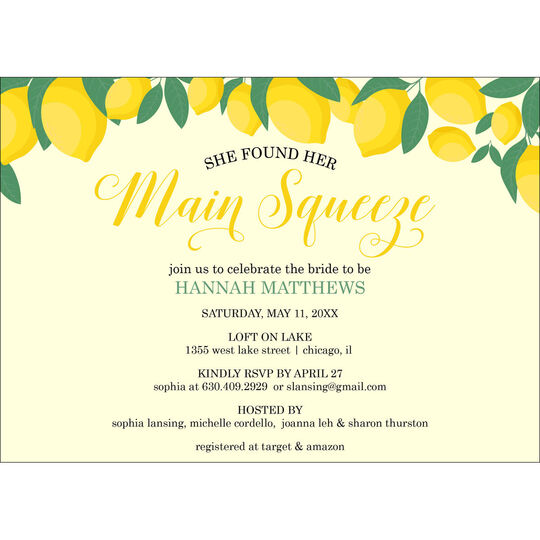 Main Squeeze Shower Invitations